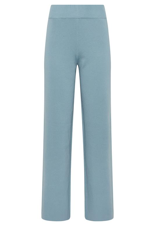 LTS Tall Women's Light Blue Knitted Wide Leg Trousers | Long Tall Sally 5
