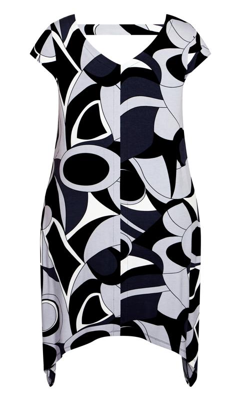 Knit Black Geo Print Dress 4