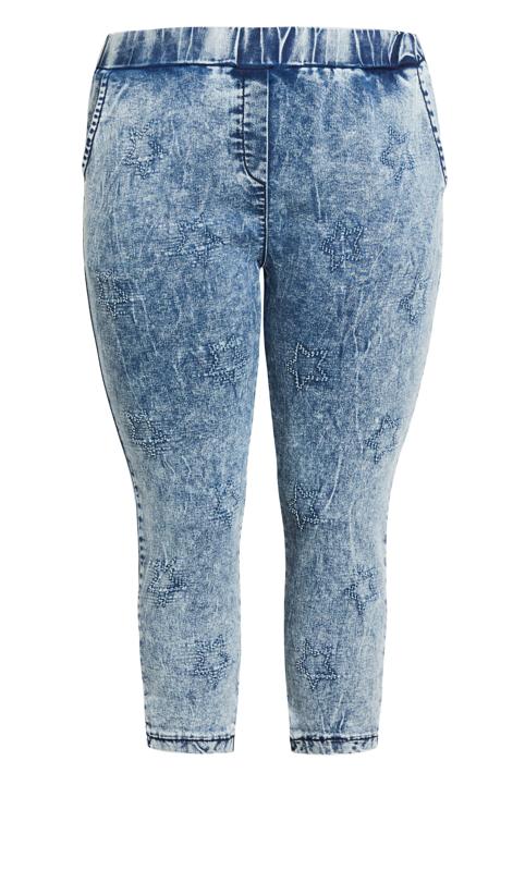 Avenue Light Blue Acid Wash Cropped Skinny Jeans 6