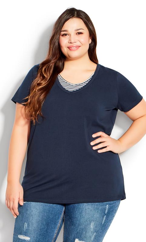 Evans Navy Faux Layer Tee 2