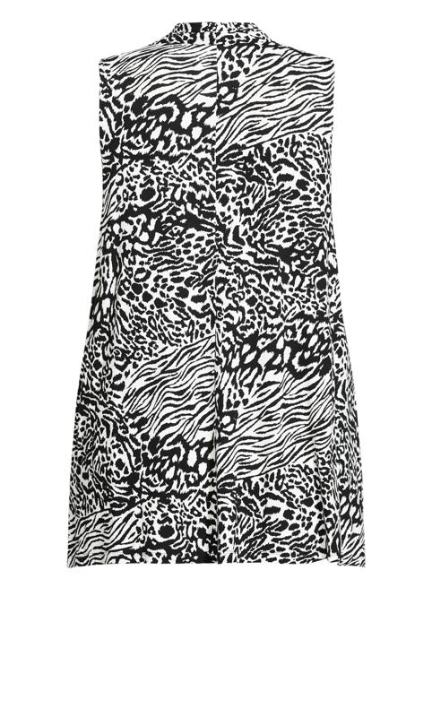 Evans Black & White Mixed Animal Print Sleeveless Shirt 6