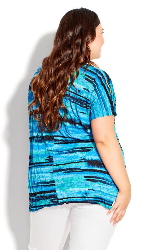 Evans Blue Abstract Stripe T-Shirt 6