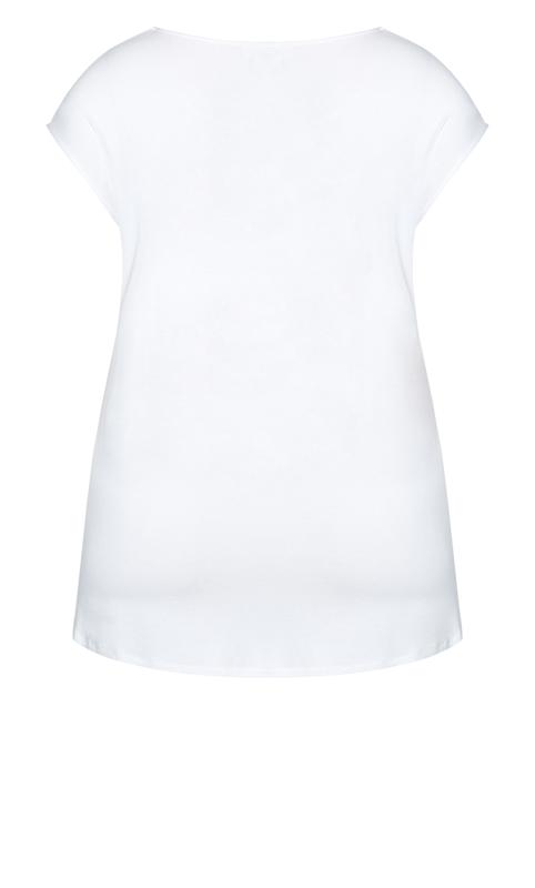 Evans White Split Hem Short Sleeve T-Shirt 4