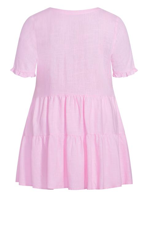 Evans Pink Love Tier Mini Dress 4