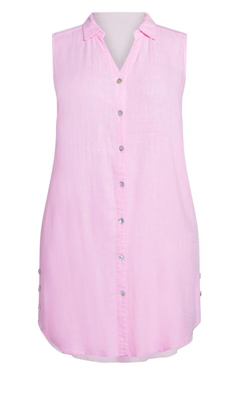 Evans Pink Sleeveless Longline Tunic Shirt 7