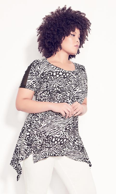 Ayla Zebra Print Mesh Sleeve Tunic 4