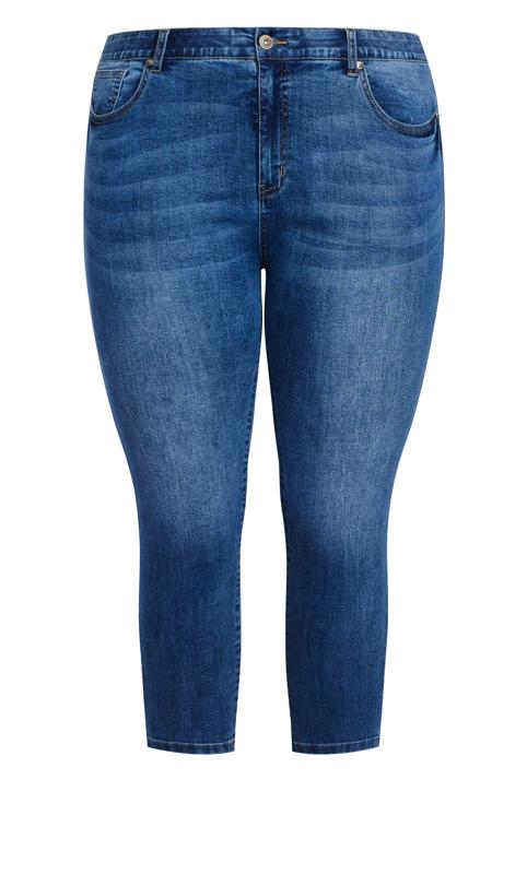 Aveology Light Blue Wash Cropped Skinny Jeans 12