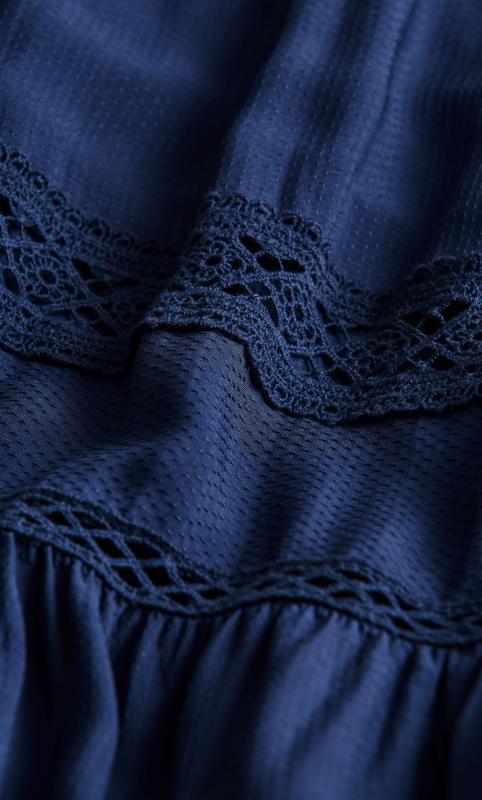 Evans Navy Blue Crochet Hem Midi Dress 5