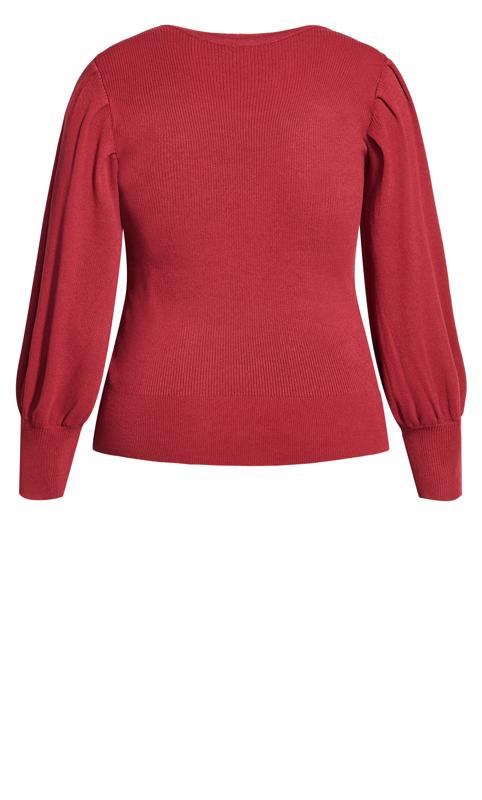 Evans Rouge Red Balloon Sleeve Jumper 7