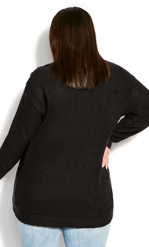 Birdseye Texture Black Sweater 4
