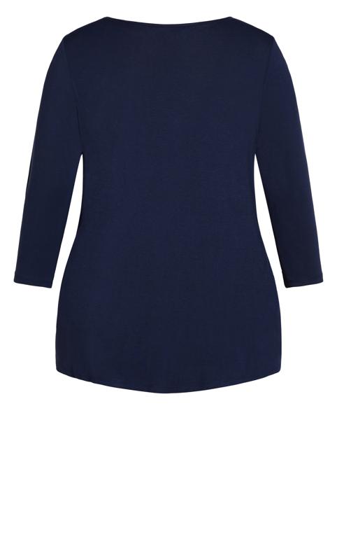 Evans Navy Milly Pleat Plain Top 6