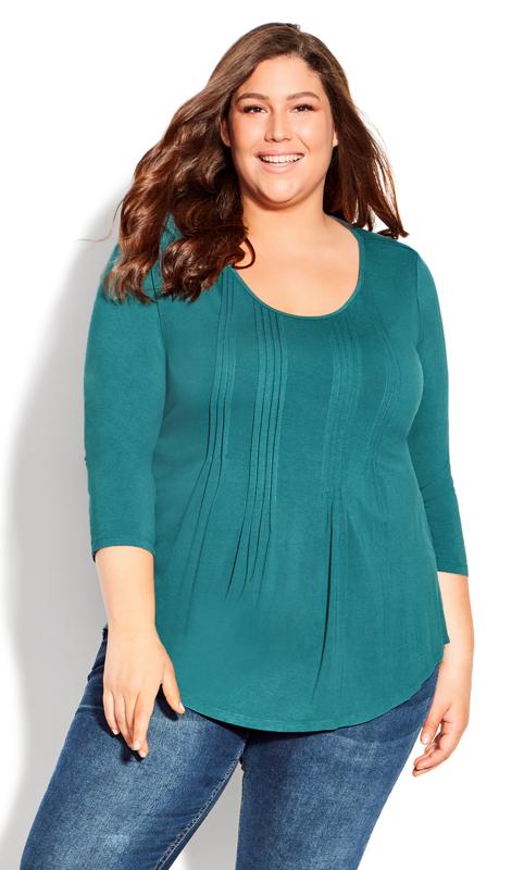 Evans Green Milly Pleat Plain Top 2