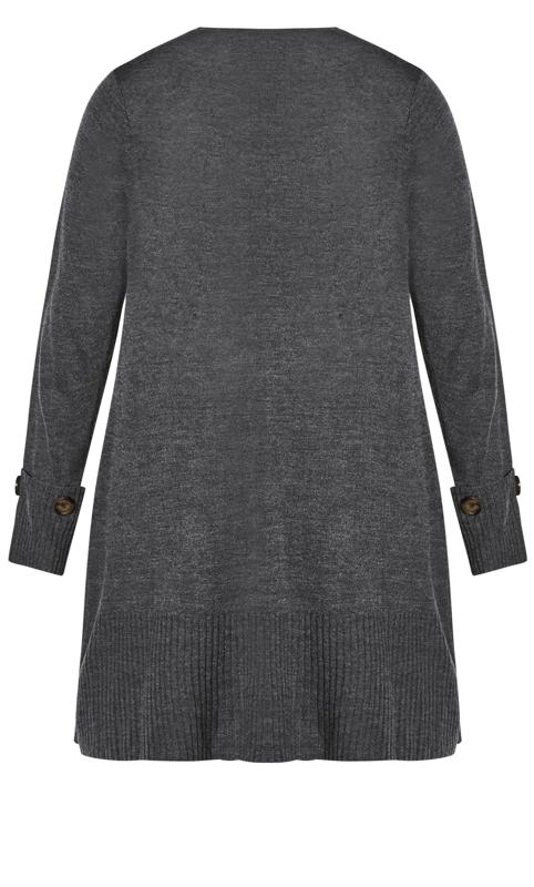 Big Button Cuff Charcoal Cardigan 6