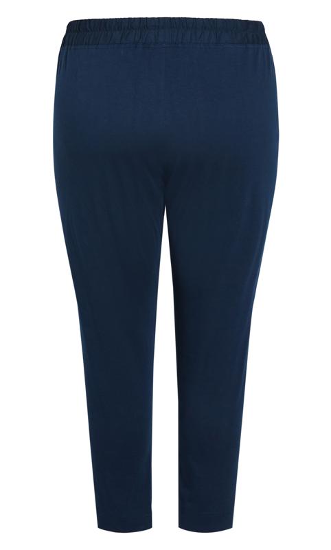 Contrast Pocket Ankle Length Navy Blue Knit Jogger 7
