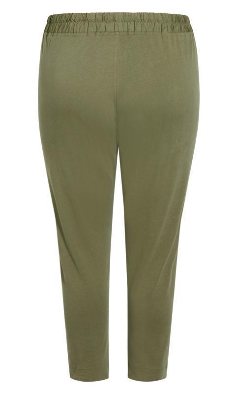 Contrast Pocket Ankle Length Olive Green Knit Jogger 7