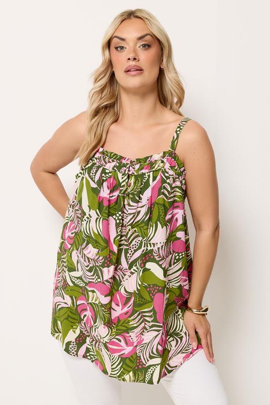 YOURS Curve Pink Floral Cami Vest | Yours Clothing 1