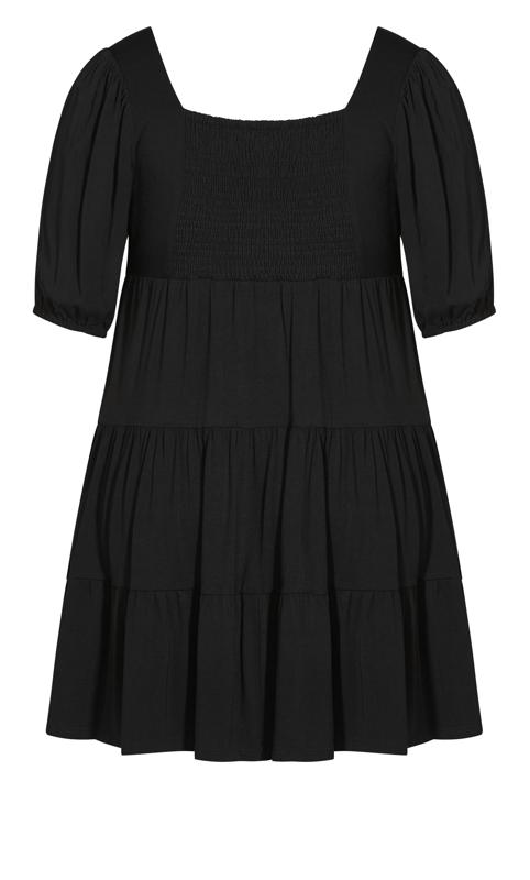 Rosalia Square Neck Plain Black Dress  4