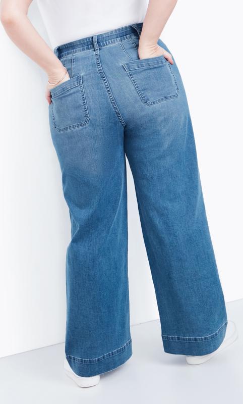 Evans Mid Blue Denim Flared Jeans 4