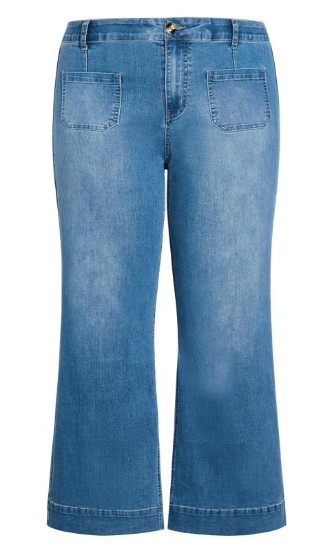 Evans Mid Blue Denim Flared Jeans 6