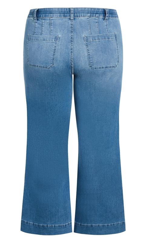 Evans Mid Blue Denim Flared Jeans 7