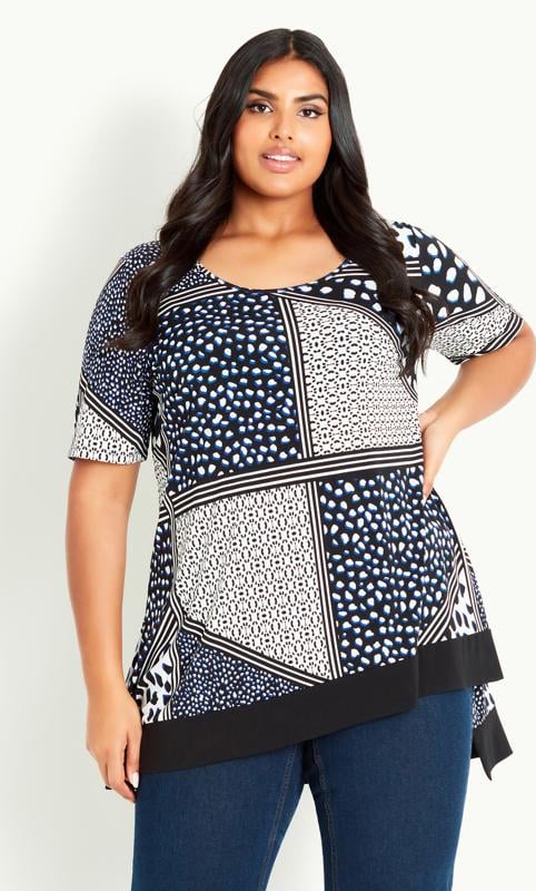 Eilat Black Asymmetrical Animal Print Tunic 1