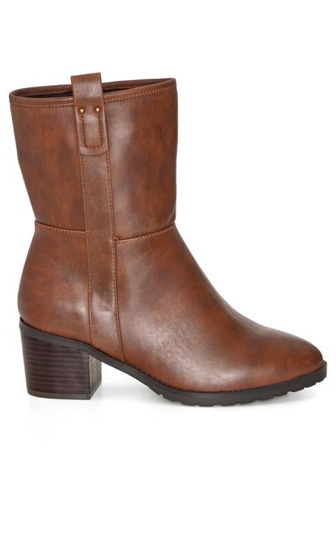 Buy Truffle Collection Brown Croc Low Block Heel Ankle Boots Online