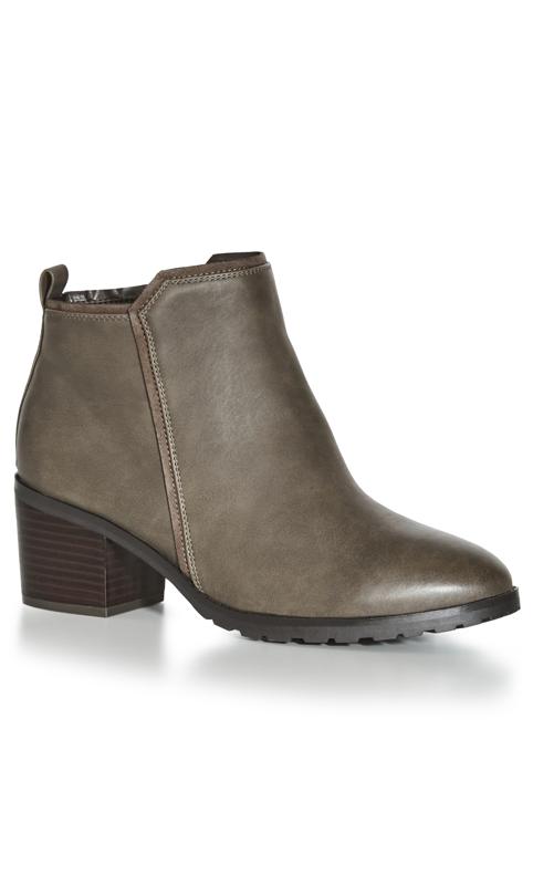 Plus Size  Evans Grey WIDE FIT Boss Ankle Boot