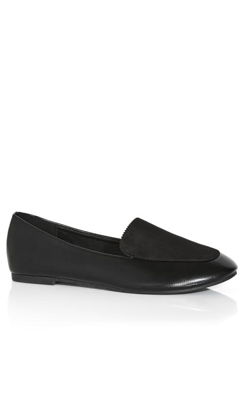 Extra Wide Fit Denzel Flat Black Shoe 1