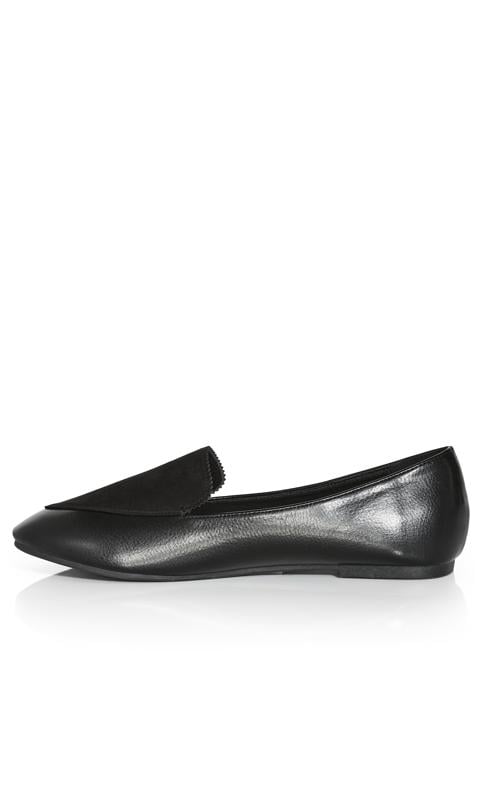 Extra Wide Fit Denzel Flat Black Shoe 4