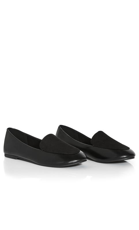 Extra Wide Fit Denzel Flat Black Shoe 6