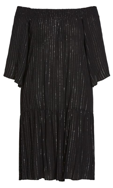 Sparkle Stripe Dress Black 5