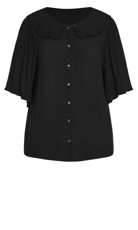 Relaxed Collar Top Black 6
