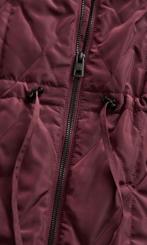 Evans Red Quilted Parka Coat 6