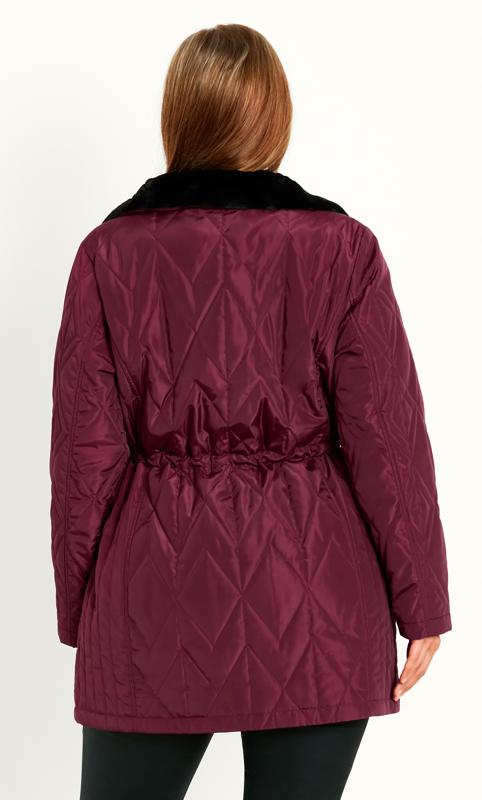 Evans Red Quilted Parka Coat 7