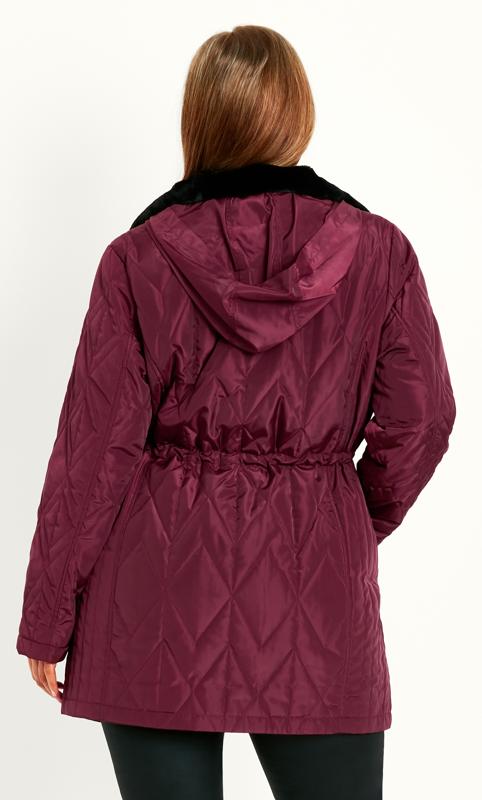 Evans Red Quilted Parka Coat 9