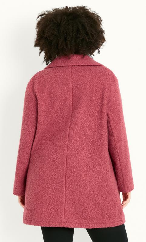 Evans Pink Boucle Coat | Evans 4