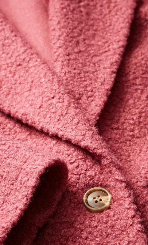 Evans Pink Boucle Coat | Evans 10
