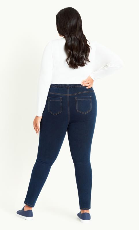 Evans Blue Indigo Denim Curve Fit Denim Jeggings 2