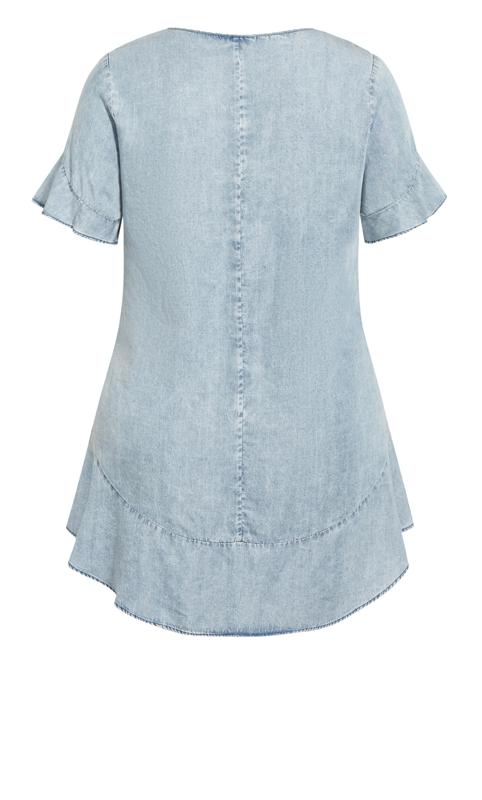 Evans Light Blue Denim Peplum Top 6