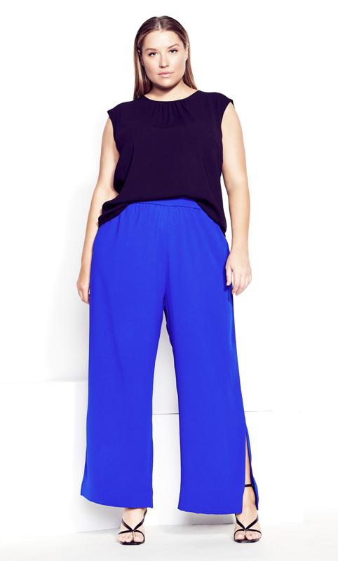 Chic Split Cobalt Blue Trouser 1