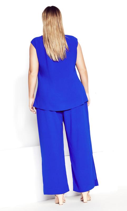 Evans Blue Gathered Neck Top | Evans 11