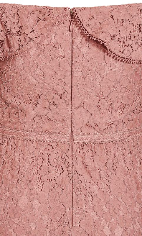 Evans Pink Lace Bardot Midi Dress 7