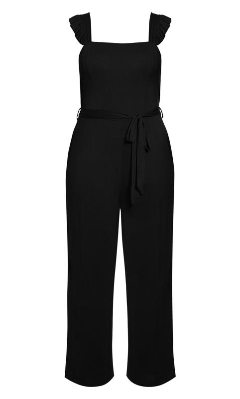 Ruffle Plain Jumpsuit Black 3