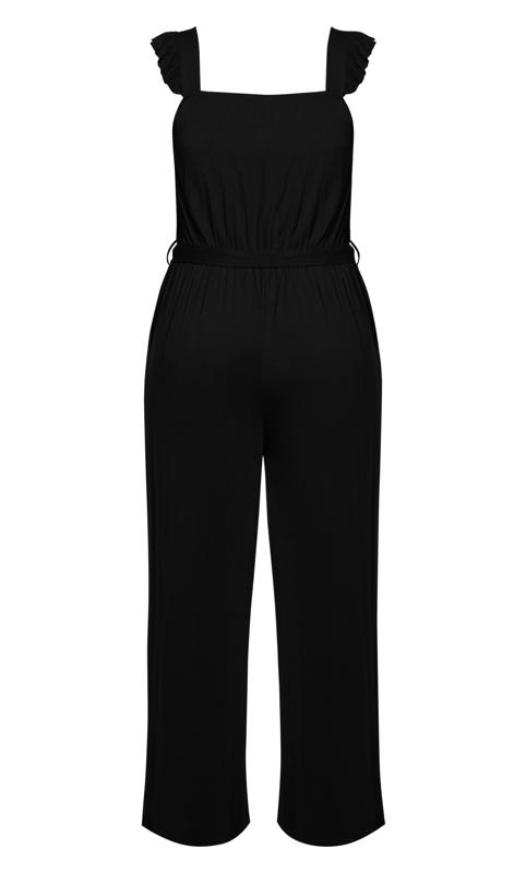 Ruffle Plain Jumpsuit Black 4
