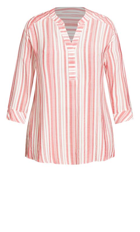 Textured Stripe Coral Shirt 5