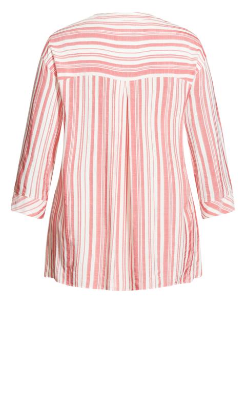 Textured Stripe Coral Shirt 6