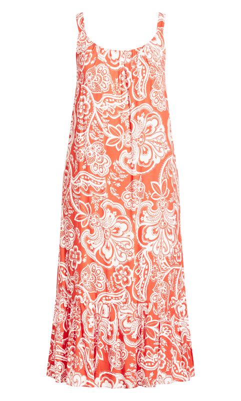 Strappy Tiered Dress Coral 3
