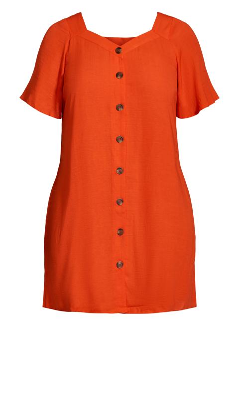 Evans Orange Button Through Dress 4