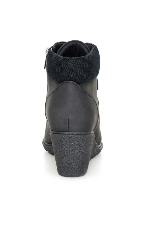 CloudWalkers Black WIDE FIT Quilted Wedge Ankle Boot 3