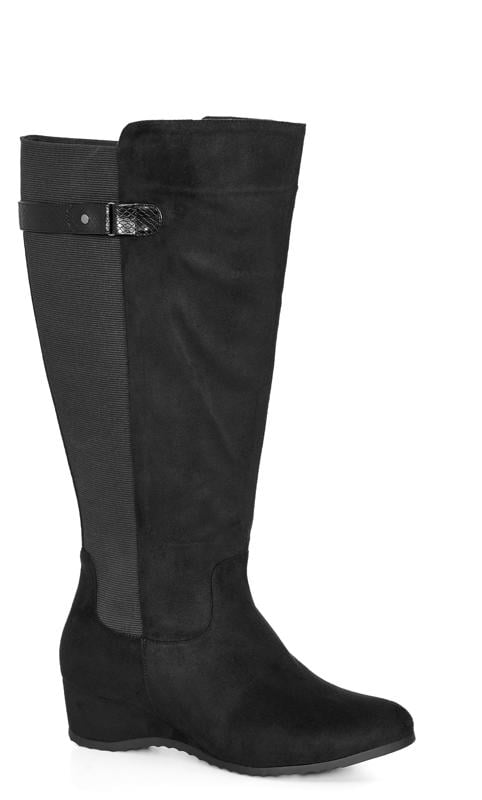 Plus Size  CloudWalkers Black WIDE FIT Charlotte Tall Boot
